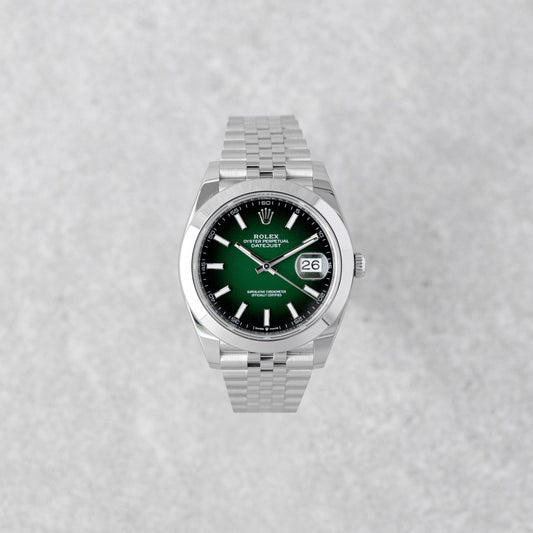 ROLEX DATEJUST 41 GREEN OMBRE DIAL JUBILEE REF: 126300