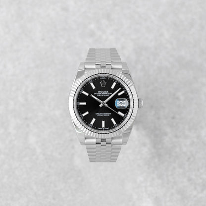ROLEX DATEJUST 41 BLACK DIAL JUBILEE REF: 126334