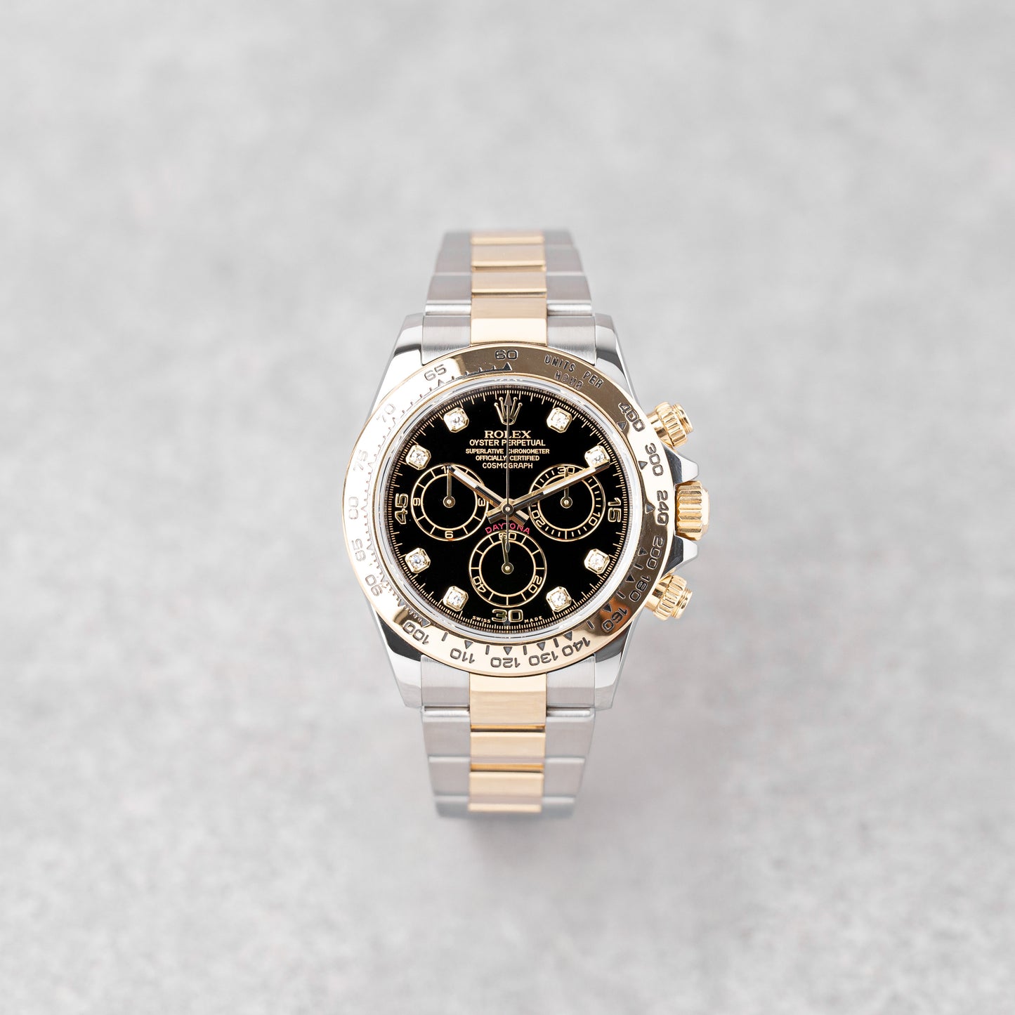 ROLEX DAYTONA STEEL/GOLD 'BLACK DIAMOND DIAL' REF: 116503