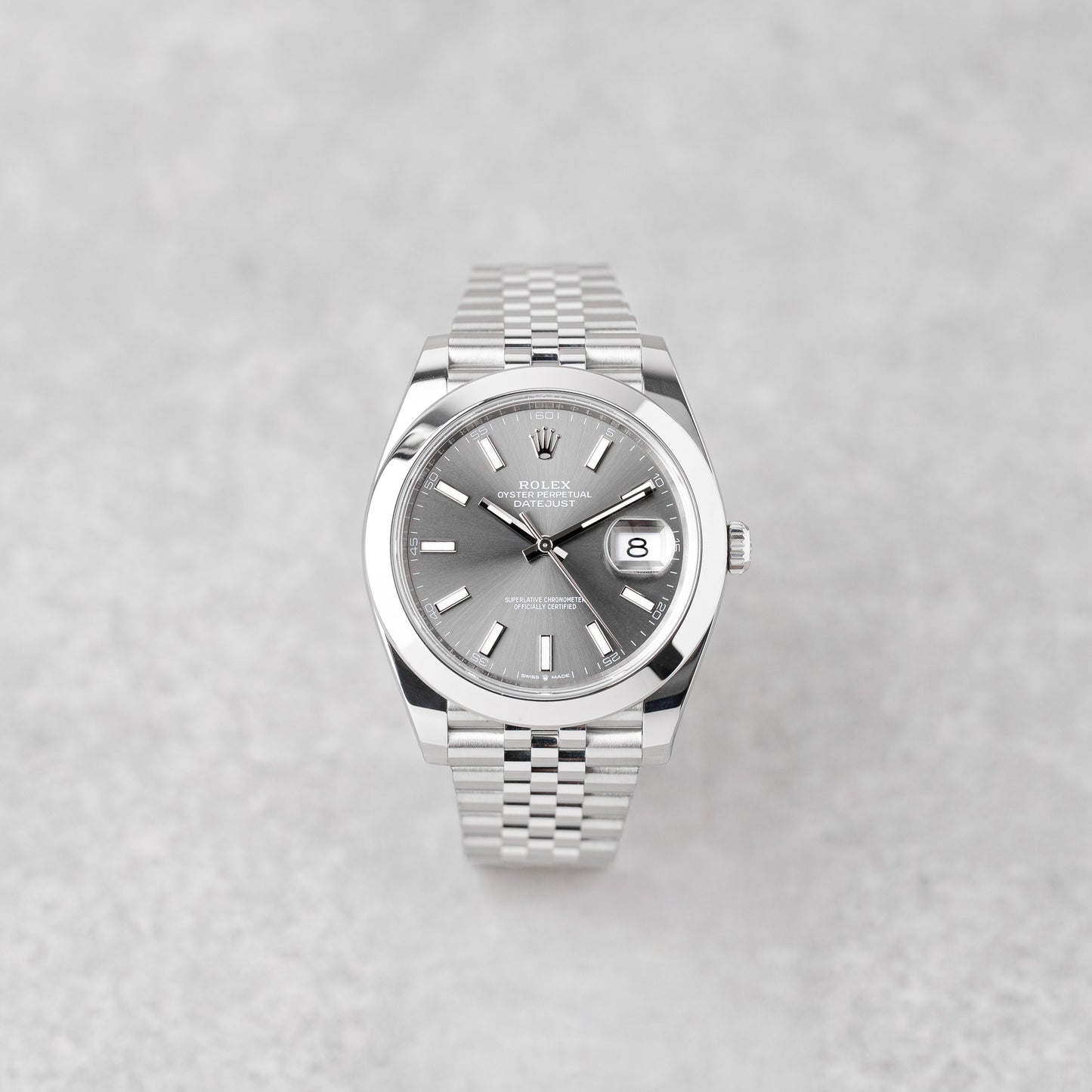 ROLEX DATEJUST 41 RHODIUM DIAL REF: 126300 (2024)