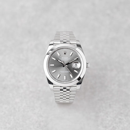 ROLEX DATEJUST 41 RHODIUM DIAL REF: 126300 (2024)