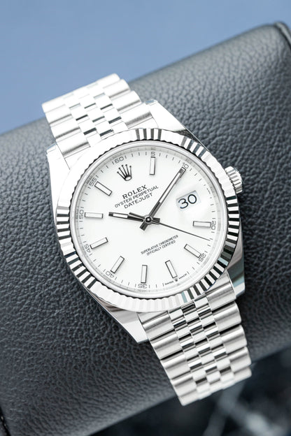 ROLEX DATEJUST 41 WHITE DIAL REF: 126334 (2025)