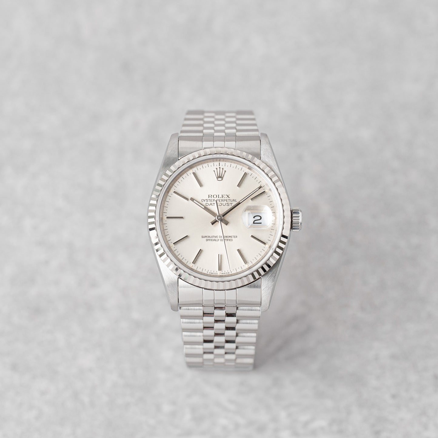 ROLEX DATEJUST 36 SILVER DIAL REF: 16234 (1993)
