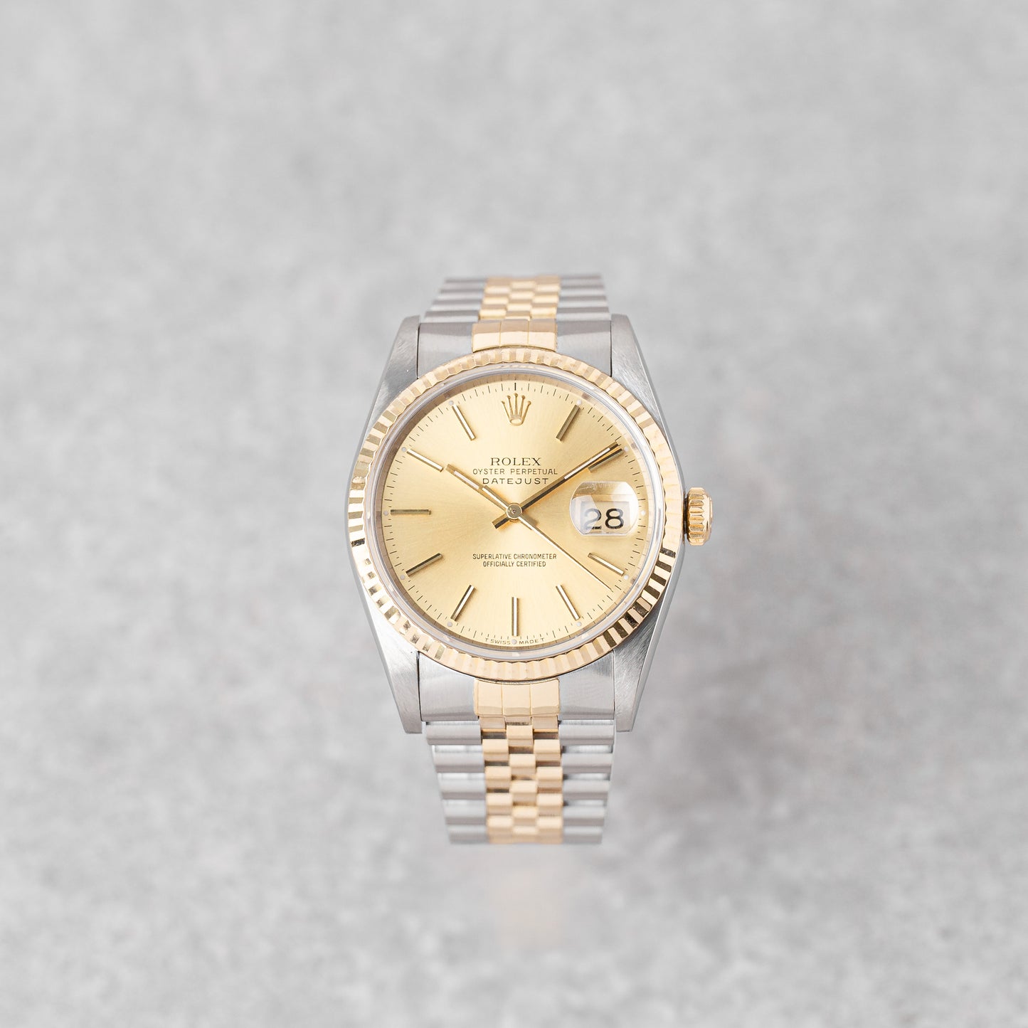 ROLEX DATEJUST 36 DIAL DE CHAMPANHE REF: 16233 (1989)