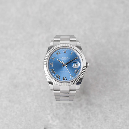 ROLEX DATEJUST 41 AZZURO BLUE DIAL REF: 126334 (2024)