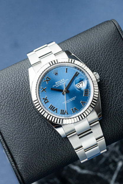 ROLEX DATEJUST 41 AZZURO BLUE DIAL REF: 126334 (2024)