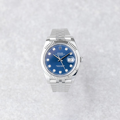 ROLEX DATEJUST 41 DIAL AZUL COM DIAMANTES JUBILEE REF: 126334