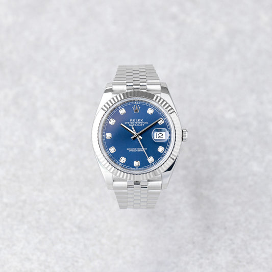 ROLEX DATEJUST 41 BLUE DIAMOND DIAL JUBILEE REF: 126334